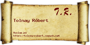 Tolnay Róbert névjegykártya